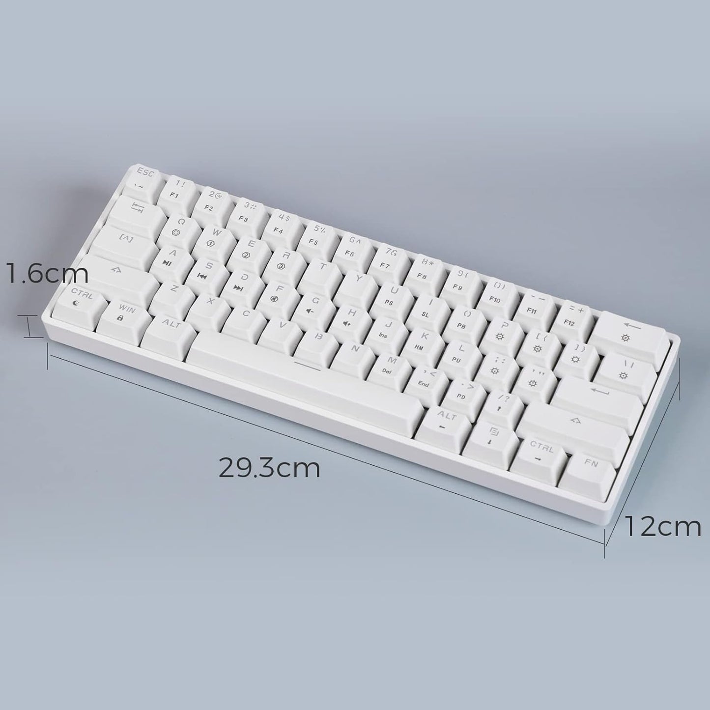 SKYLOONG GK61 SK61 61 Keys Hot Swappable 60% Mechanical Keyboard with RGB Backlit, Doubleshot ABS Keycaps, Dustproof for Win/Mac/Gamers(Gateron Optical Red, White