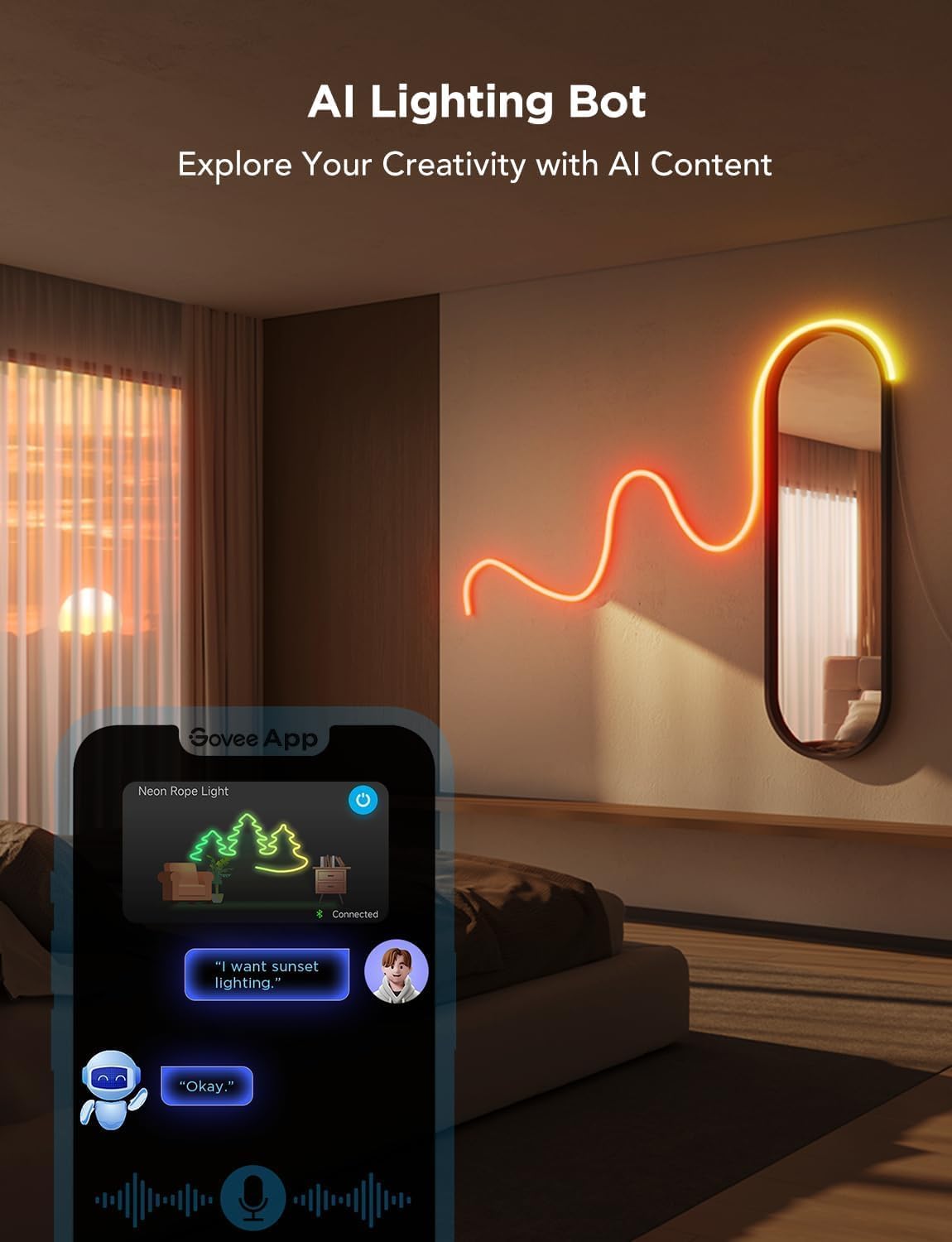 RGBIC Neon Lights, LED Smart Neon Rope Light 2 Works with Matter, Alexa, Google Assistant, Custom DIY Neon Strip Lights for Bedroom and Holiday Decor, Softer Material, 32.8Ft, White