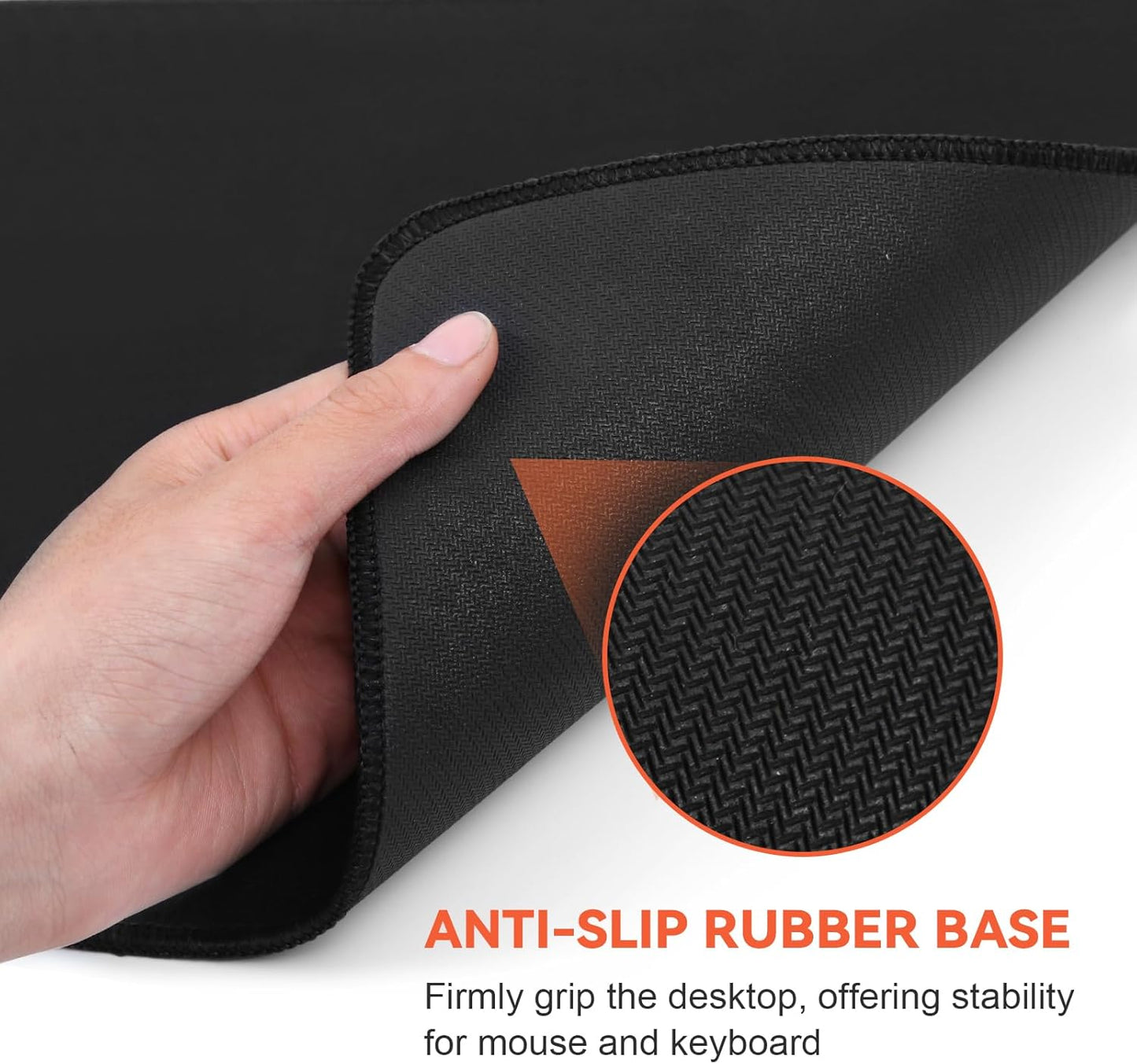 Black Mouse Pad Gaming Keyboard Pad 31.5 X 11.8 in Large Computer Mouse Pad with Anti-Slip Rubber Base and Stitched Edges, Extended Mouse Mat for Gaming Working
