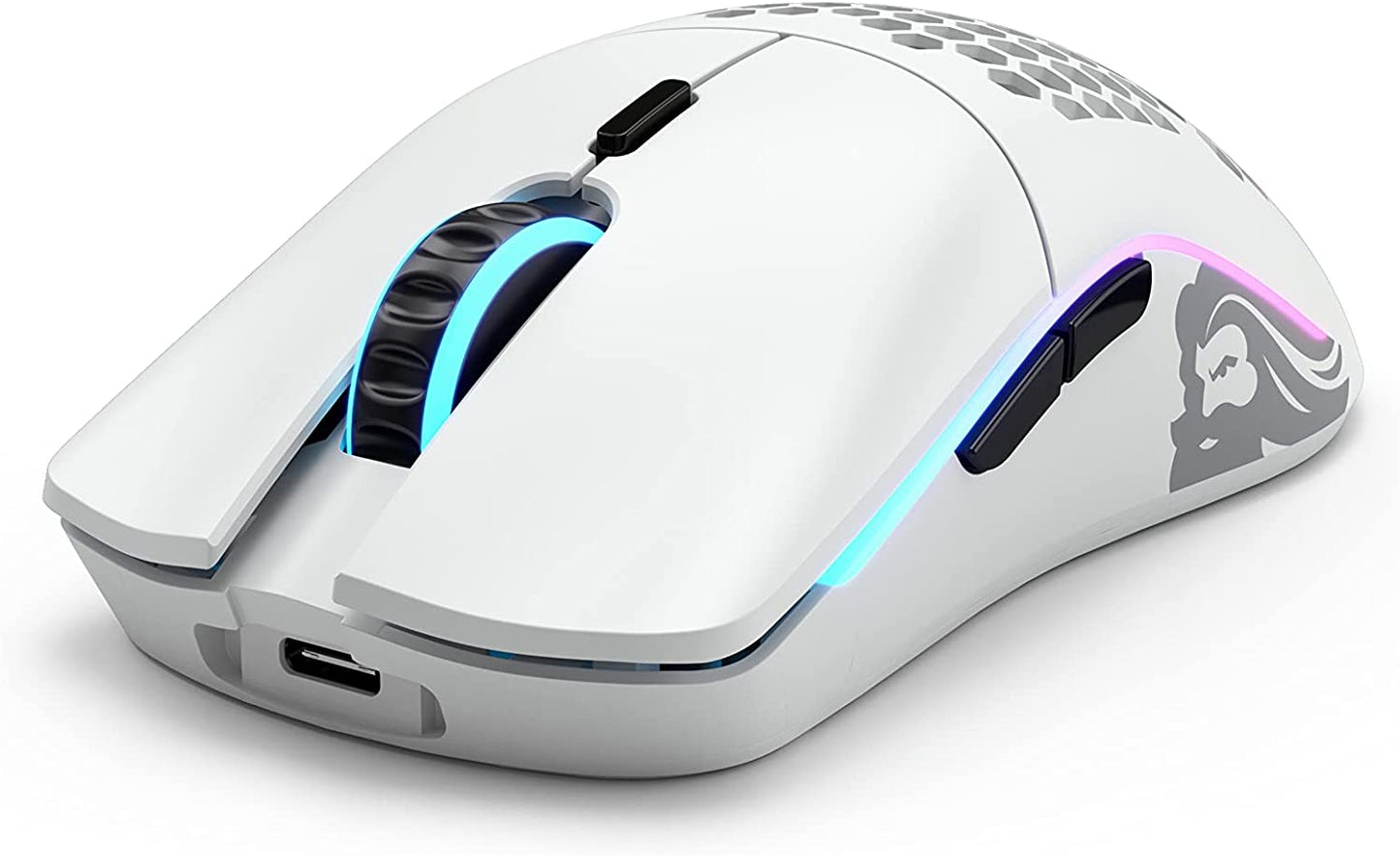 Model O- (Minus) Wireless Gaming Mouse - 65G Superlight Honeycomb Design, RGB, Ambidextrous, Lag Free 2.4Ghz Wireless, up to 71 Hours Battery - Matte White