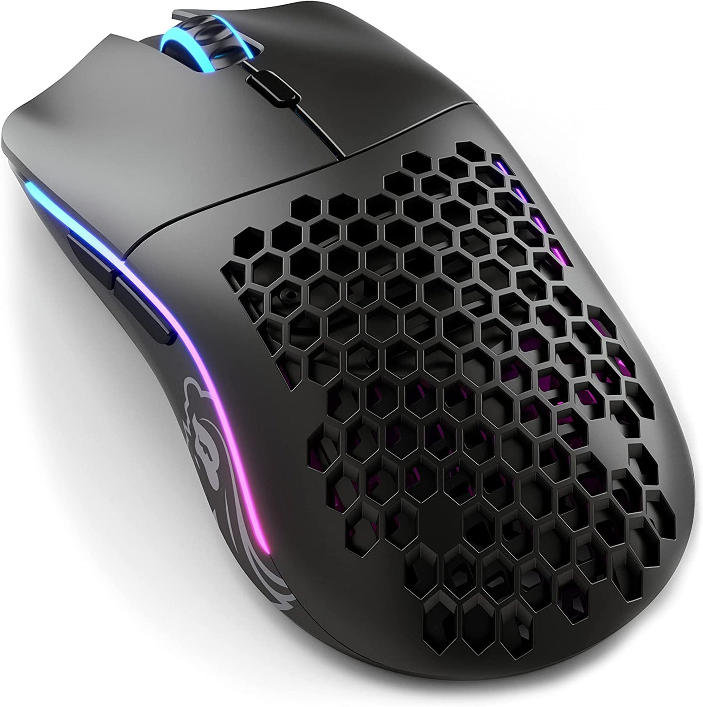 Model O- (Minus) Wireless Gaming Mouse - 65G Superlight Honeycomb Design, RGB, Ambidextrous, Lag Free 2.4Ghz Wireless, up to 71 Hours Battery - Matte White