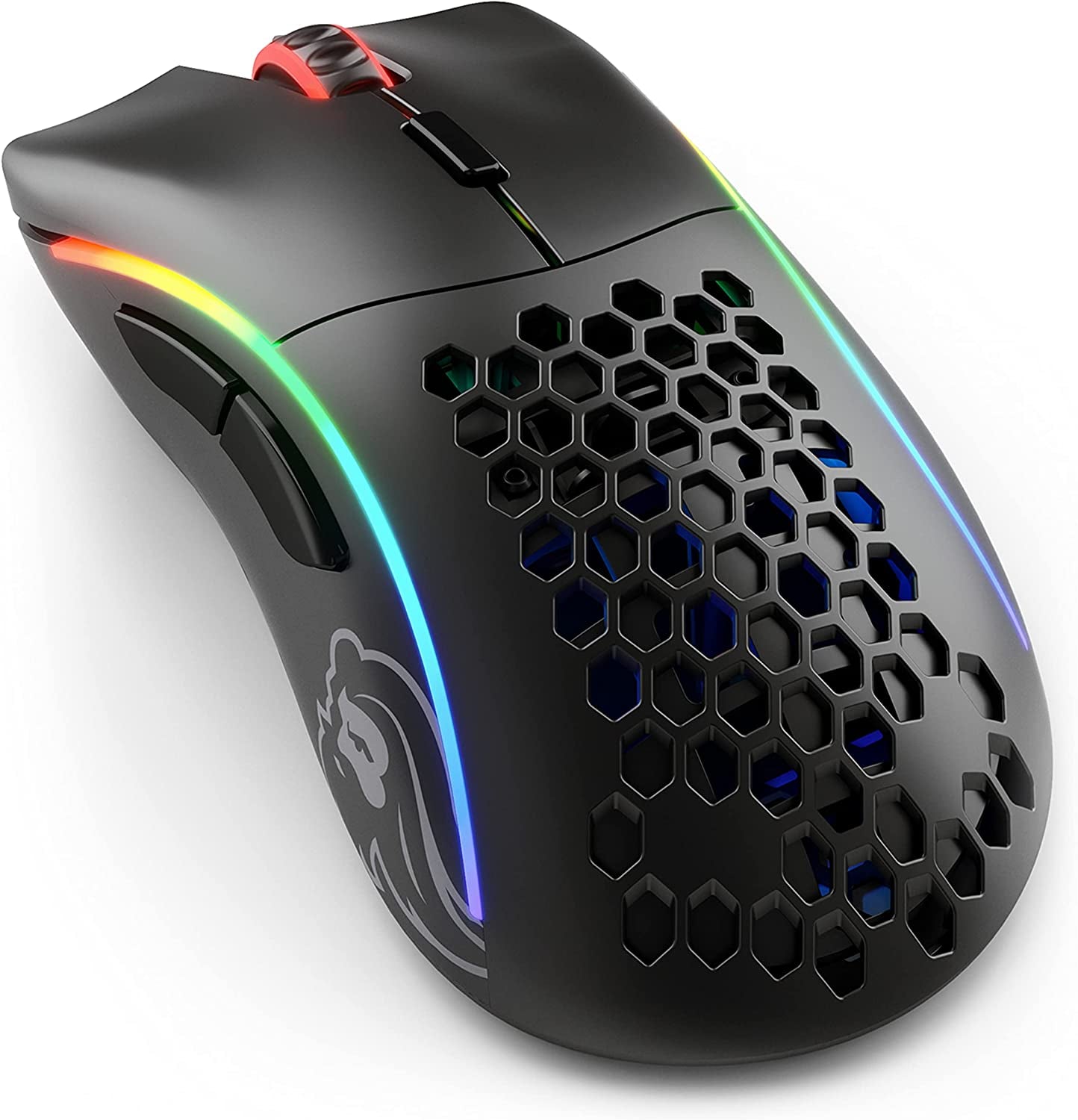 Model O- (Minus) Wireless Gaming Mouse - 65G Superlight Honeycomb Design, RGB, Ambidextrous, Lag Free 2.4Ghz Wireless, up to 71 Hours Battery - Matte White