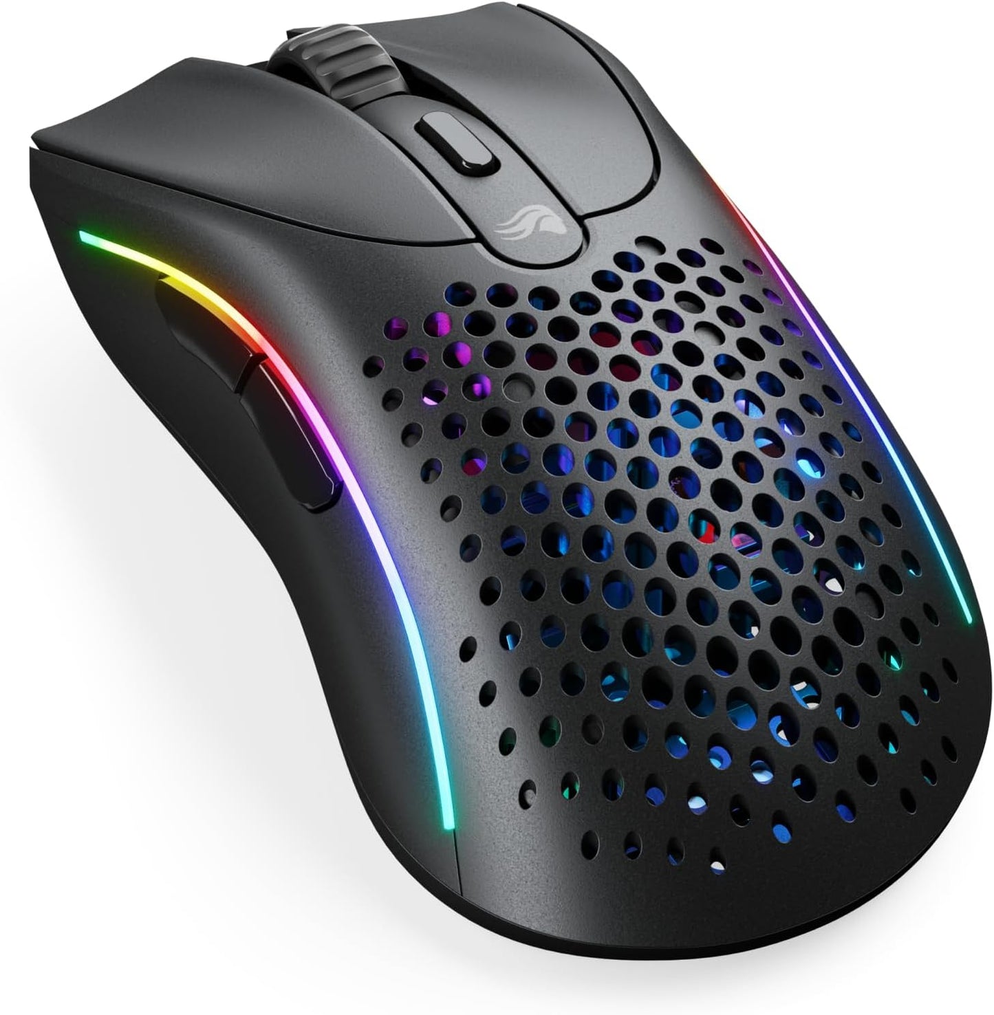 Model O- (Minus) Wireless Gaming Mouse - 65G Superlight Honeycomb Design, RGB, Ambidextrous, Lag Free 2.4Ghz Wireless, up to 71 Hours Battery - Matte White