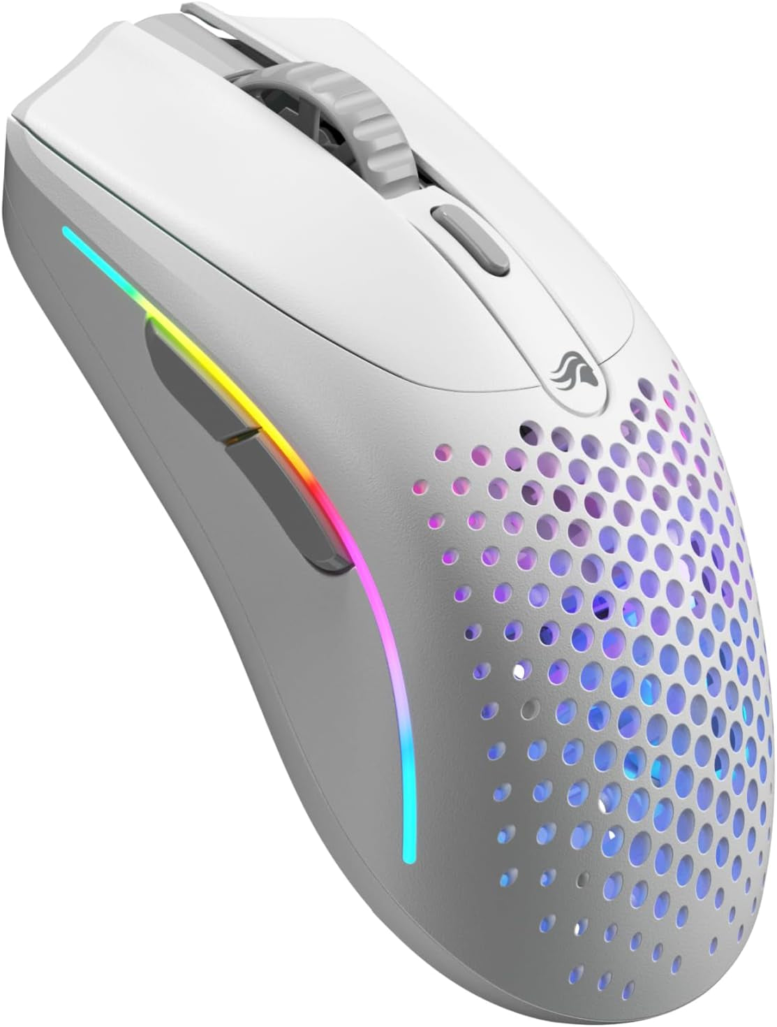 Model O- (Minus) Wireless Gaming Mouse - 65G Superlight Honeycomb Design, RGB, Ambidextrous, Lag Free 2.4Ghz Wireless, up to 71 Hours Battery - Matte White