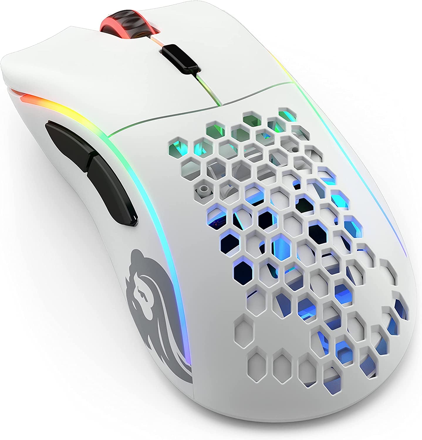 Model O- (Minus) Wireless Gaming Mouse - 65G Superlight Honeycomb Design, RGB, Ambidextrous, Lag Free 2.4Ghz Wireless, up to 71 Hours Battery - Matte White