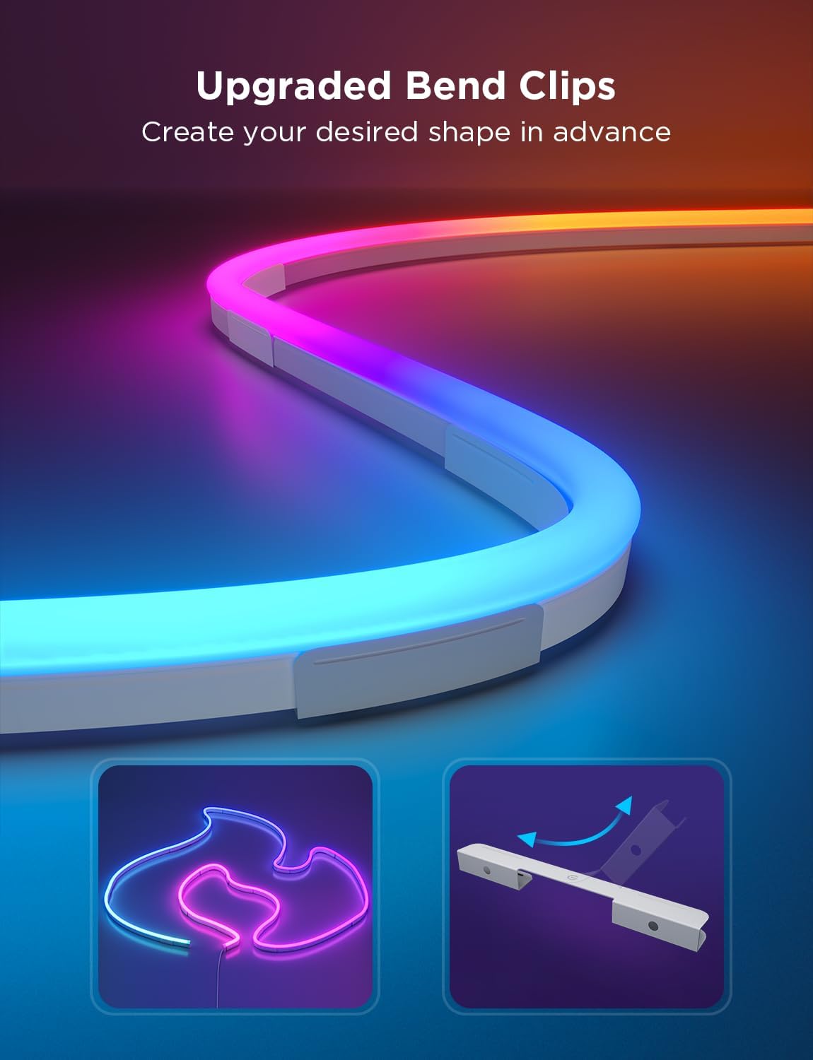 RGBIC Neon Lights, LED Smart Neon Rope Light 2 Works with Matter, Alexa, Google Assistant, Custom DIY Neon Strip Lights for Bedroom and Holiday Decor, Softer Material, 32.8Ft, White