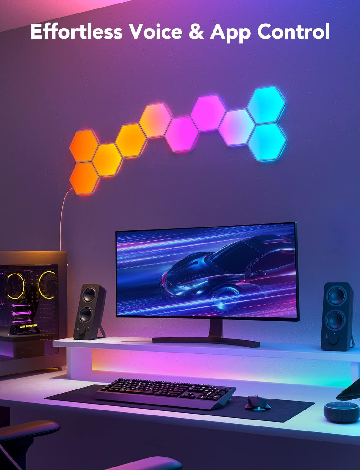 RGBIC Hexagon LED Wall Lights, 10 Pack